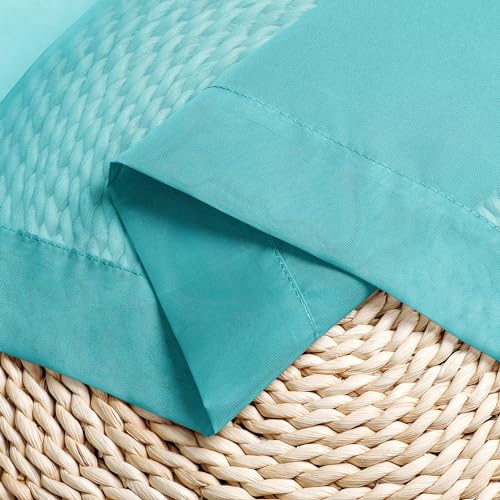 Turquoise Sheer Curtains 54 Inch Long 2 Panels (Turquoise / 42"W x 54"L (Pack of 2))