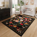Area Rug 4x6 Washable (Black / 4' x 6' (Rectangular))
