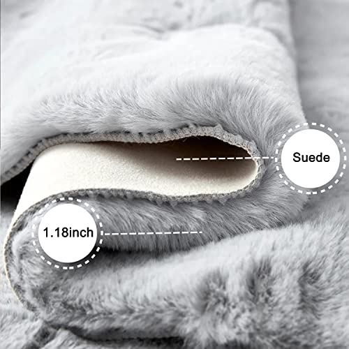 Ultra Soft Faux Rabbit Fur Rug 5x8 (Grey / 5*8Ft)
