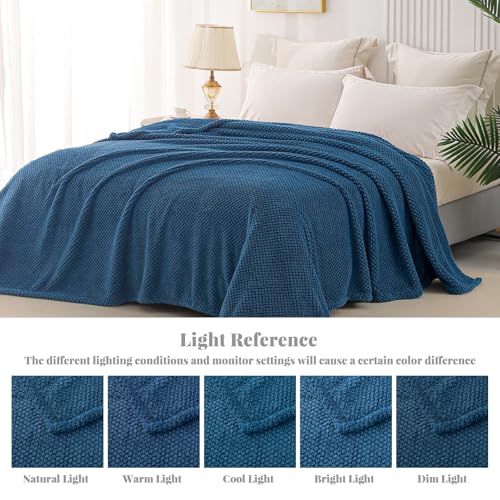 Soft Fleece Queen Size Bed Blanket (Navy Blue / Queen(90x90 In))