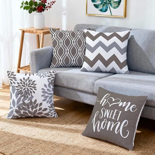 Throw Pillow Covers 20x20 (Grey / 20" x 20" (Pack of 4))