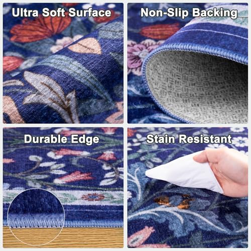 6x9 Area Rug Living Room (Blue / 6' x 9' (Rectangular))
