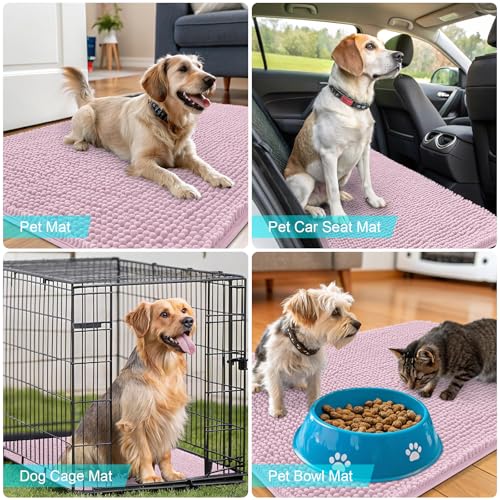 Dog Door Mat for Muddy Paws 47x32 (Dusty Rose / 47" X 32")