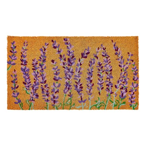 Coco Coir Door Mat with Heavy Duty Backing (Lavender Floral)