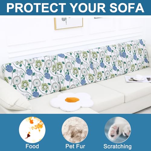 Printed Couch Cushion Covers (Light Green / Backrest Large)