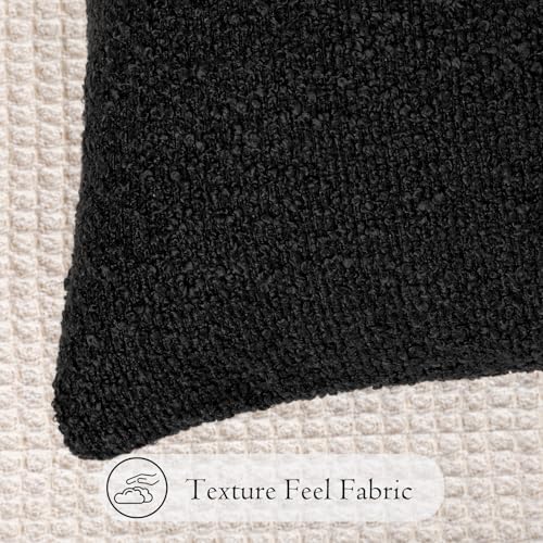 Boucle Lumbar Pillow Cover 14x24 inch Black (Black / 24" x 14" (Pack of 1))