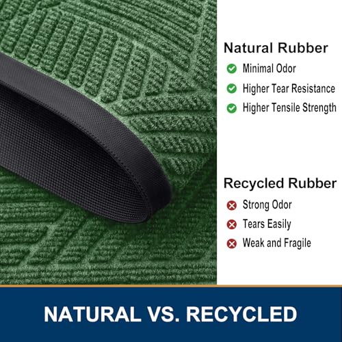 Half Circle Front Door Mat Outside Entrance (Green / 47" X 32")