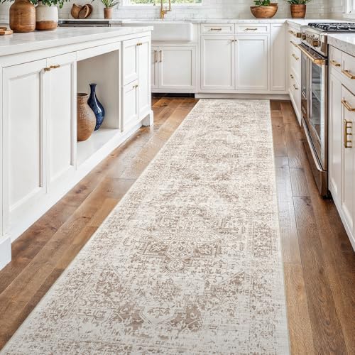 2'6"x14 Washable Long Runner Rug (Ivory/Beige / 2'6" x 14' (Runner))