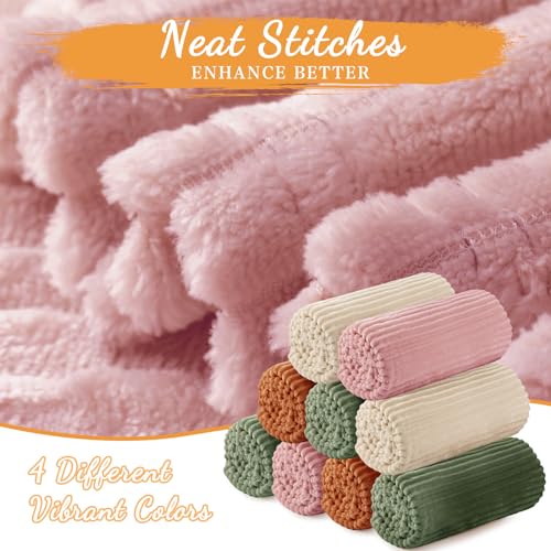 12 Pcs Flannel Blankets Bulk (Multicolor)