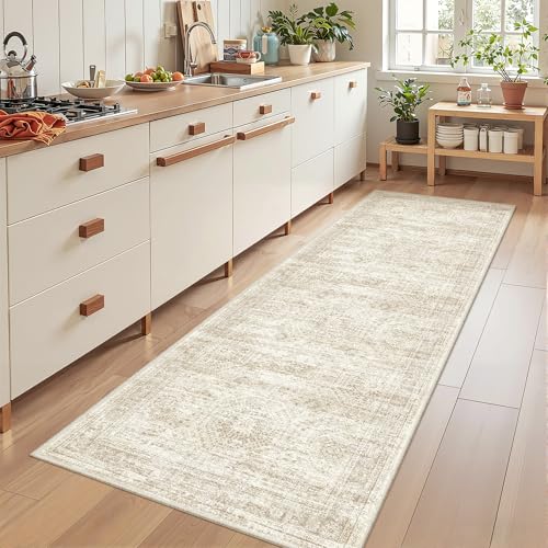 2'6 x 8' Runner Rug Non Slip (Beige/Ivory / 2'6" x 8' (Runner))