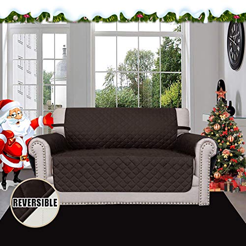 Reversible Couch Cover (Chocolate/Ivory / Medium Loveseat)