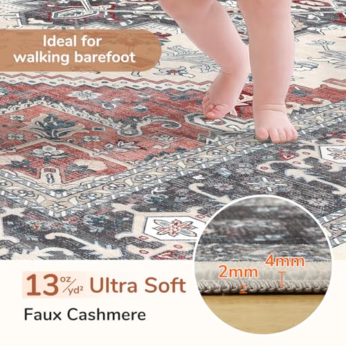 Soft Area Rugs 5x7 (5' x 7' (Rectangular) / Black & Red)