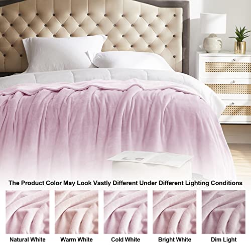 Fleece Blanket Twin Size Pink Lightweight Super Soft Cozy Luxury Bed Blanket Microfiber (Pink / Twin(60"x80"))