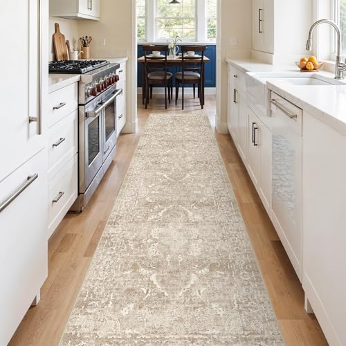 2'6"x12 Washable Runner Rug (Natural Beige / 2'6" x 12' (Runner))