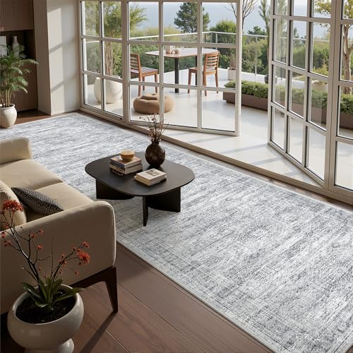 2'6 x 12' Runner Rug Non Slip (Grey/Ivory / 2'6" x 12' (Runner))