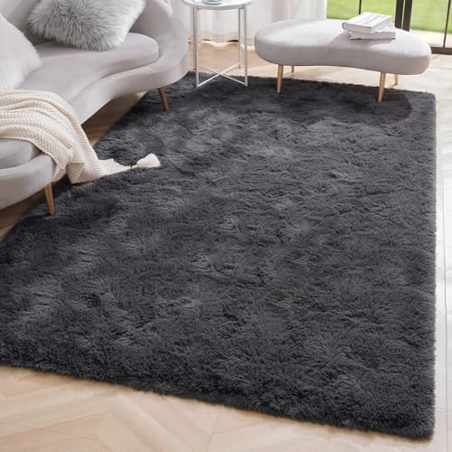 Premium Soft Area Rug 4x5.3 Feet (4' x 5'3" (Rectangular) / Dark Grey)
