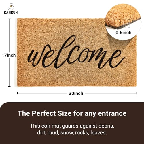 Coco Coir Door Mat with Heavy Duty Backing (Welcome3)