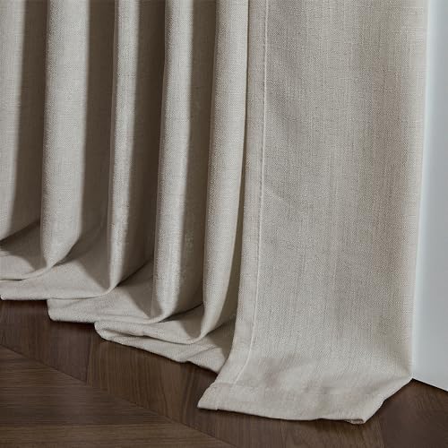 Burlywood Birch 72 Inch Pinch Pleated Linen Semi Sheer Curtains 2 Panels (Burlywood Birch / 40"W x 72"L (Pack of 2))