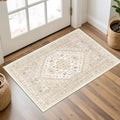 2x3 Entryway Rug Washable Rug Runner for Kitchen (Cream/Beige / 2' x 3' (Runner))
