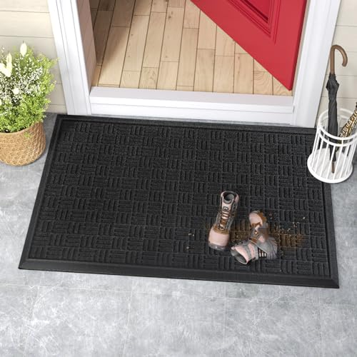 Front Door Mat Outside Entrance (Black / 1'5" x 2'6" (Rectangular))