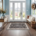 Black Boho Washable Entry Rug (3' x 4' (Rectangular) / Ashen / Multi)