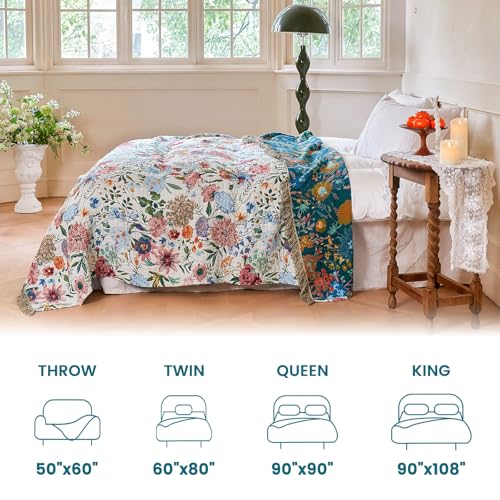 Boho Throw Blanket 60"x80" Fall Cotton Orchid Blanket for Couch (Orchid / 60"x80")