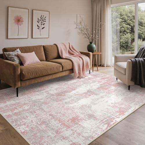 6x9 Area Rugs for Bedroom (Pink Grey / 6' x 9' (Rectangular))
