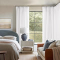 White Pinch Pleated Extra Wide Linen Curtains W60xL84 Inches Long (Snow White / 60"W x 84"L (Pack of 1))