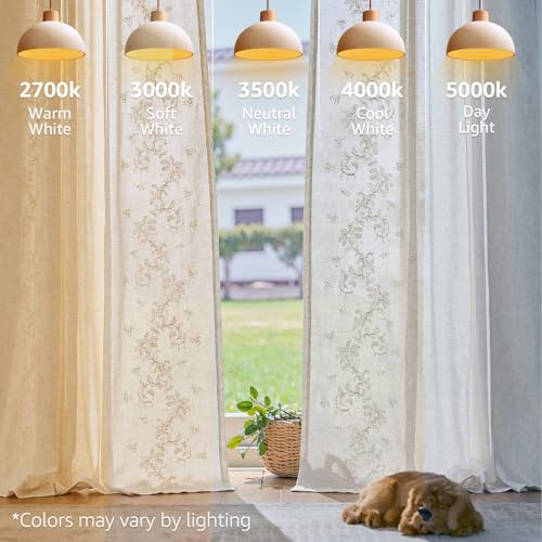 Floral Linen Curtains 84 Inch Farmhouse Back Tab 2 Panels (Vine | Ivory / 50"W x 84"L (Pack of 2))