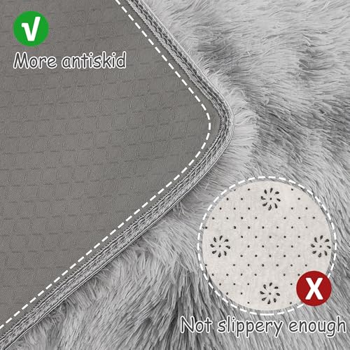 Super Soft Fluffy Living Room Area Rug 2x5 ft Tie (Tie-dyed Grey / 2' x 5' (Runner))