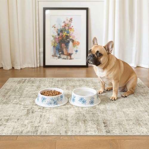 2x3 Abstract Washable Rugs for Kitchen (Beige/Gray / 2' x 3' (Rectangular))