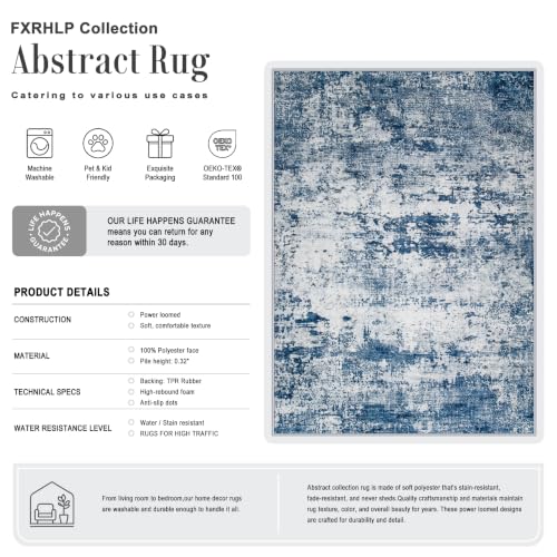 5x7 Area Rug Living Room (Blue / 5' x 7' (Rectangular))