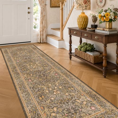 3x10 Long Runner Rugs for Hallway Non Slip (Gold Brown / 3' x 10' (Runner))