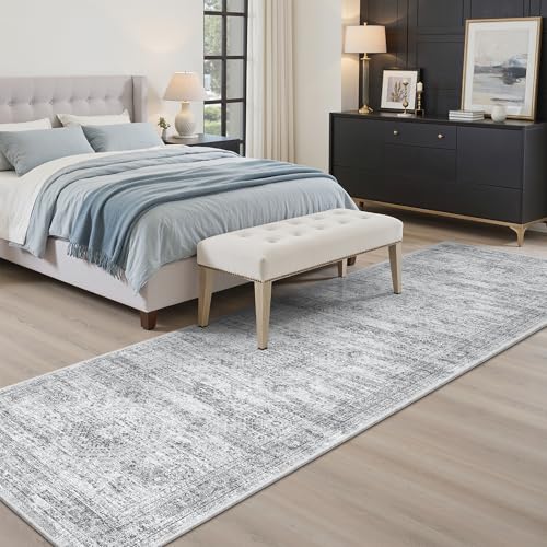 Runner Rug 2x7 Washable Non (Grey / 2' x 7' (Runner))