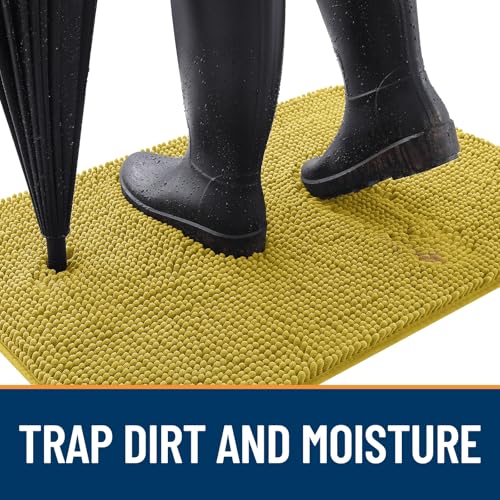 Dog Door Mat for Muddy Paws 36x24 (Mustard Yellow / 36" X 24")