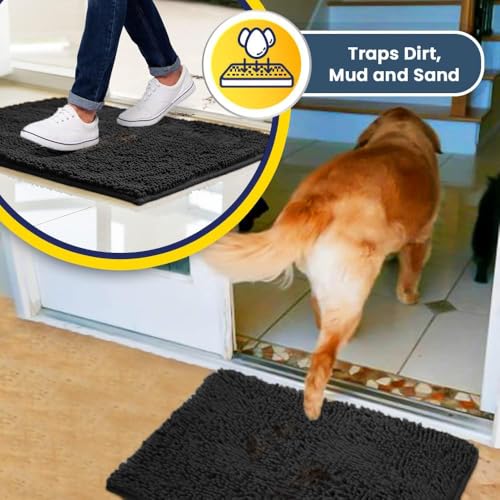 Super Water Absorbent Door Mat Indoor (Charcoal / 48" x 72")