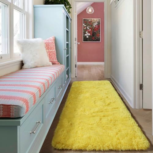 Yellow Runner Rugs for Bedroom Living Room (Yellow / 2' x 6' (Runner))