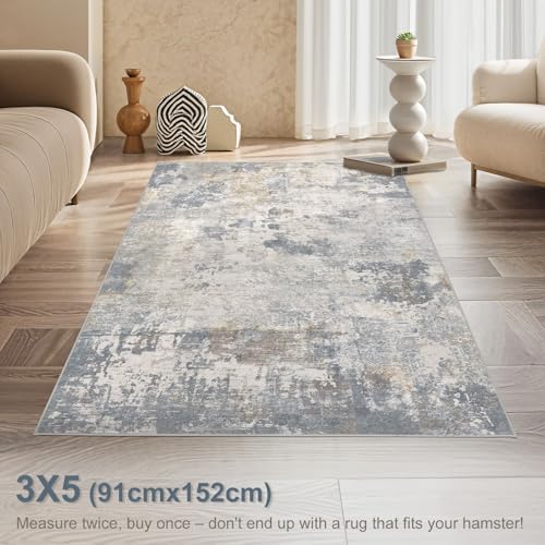 3x5 Area Rug Living Room Rugs (Blue Grey / 3' x 5' (Rectangular))