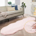 Pink Plush Washable Fluffy Fur Rugs for Living Room Shag Faux Rabbit Fuzzy Fur Area Rugs for Bedroom 2x6 Rug Oblong Nursery Rug (2' x 6' (Oblong) / Pink)