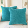 Decorative Couch Throw Pillow Covers 20 X 20 Inches Lake Blue (20" x 20" (Pack of 2) / Lake Blue)