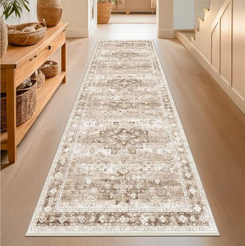 Beige Washable 2'6"x8' Wide Hallway Runners (2'6" x 8' (Runner) / Latte / Beige)