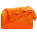Super Soft Fall Throw Blanket Premium Silky Flannel Fleece Twin Size Orange Microfiber Lightweight Blanket All Season Use (Orange / Twin(60"x80"))