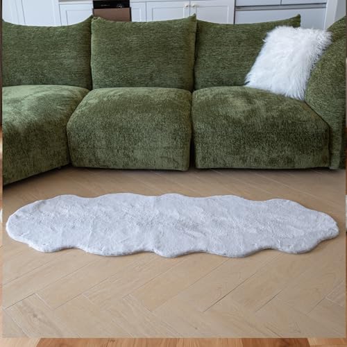 Fluffy Faux Rabbit Fur Rug Runner 2'x6' (Grey / 2' x 6')