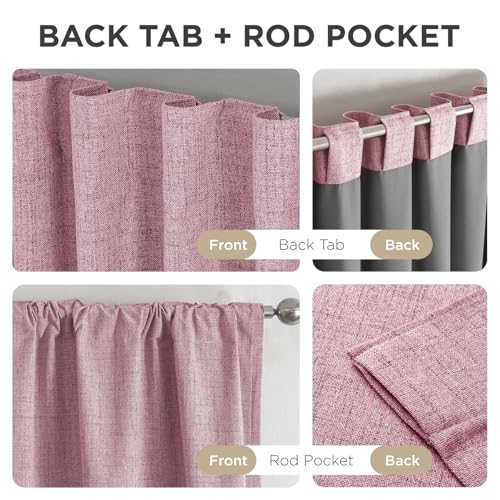 Blackout Curtains for Bedroom (Pink / 37"W x 84"L (Pack of 2))