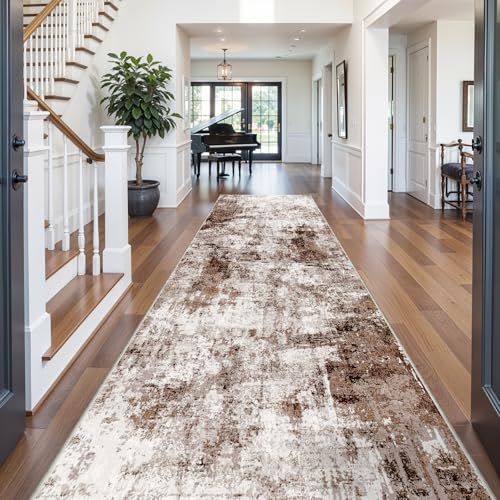 5x12 Runner Rug for Wide Hallway (Brown/Khaki/White / 5' x 12' (Runner))