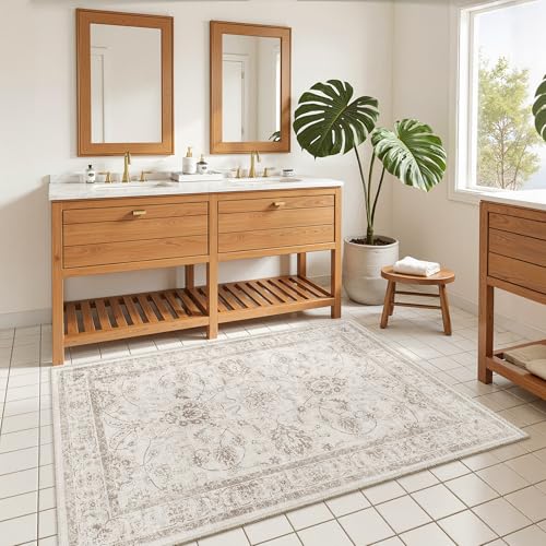 3x5 Area Rugs for Entryway (Brown/Ivory / 3' x 5' (Rectangular))