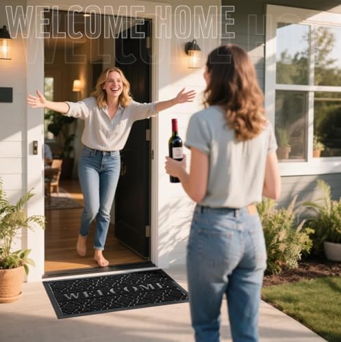 Welcome Door Mat (29.5x17 Inch / Black)
