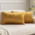 12x20 Inch Lumbar Velvet Throw Pillow Covers Dark Gold (20" x 12" (Pack of 2) / Dark Gold)