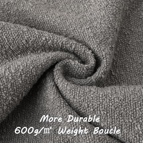 Pack of 2 Boucle Textured Throw Pillow Covers 24x24 Inch (Light Grey / 24" x 24" (Pack of 2))