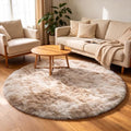 Tie Dye Beige Round Area Rugs 5ft (Tie-dyed Light Beige / 5' (Round))